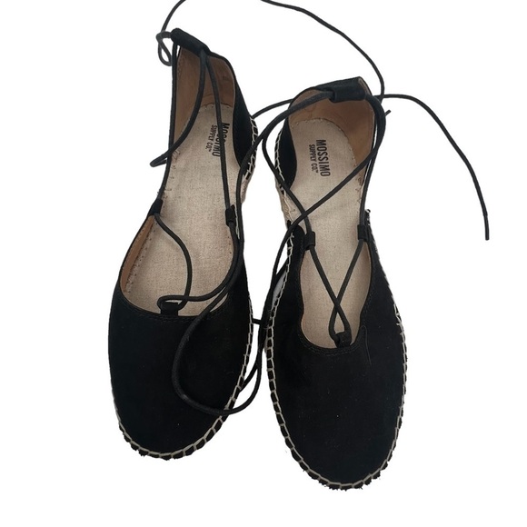 Mossimo Supply Co Black Suede Espadrille Closed Toe Shoes Size 7 Women’s - Picture 6 of 10